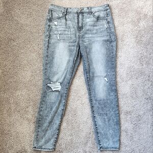 High Rise Gray Acid Wash Jegging